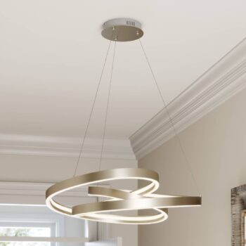 Lucande LED závesné svietidlo Gunbritt, Ø 80 cm, strieborné, stmievateľné