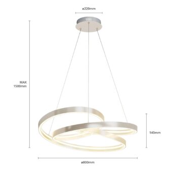 Lucande LED závesné svietidlo Gunbritt, Ø 80 cm, strieborné, stmievateľné