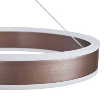 Lucande LED závesné svietidlo Kolo, 86 cm, 2-pl., hnedé, stmievateľné