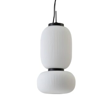 Lucande LED závesné svietidlo Lucya, 2 svetlá, sklo, biela, 43 cm