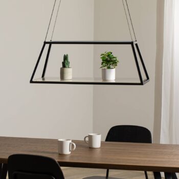 Lucande LED závesné svietidlo Mensola, čierna farba, hliník, 75 cm