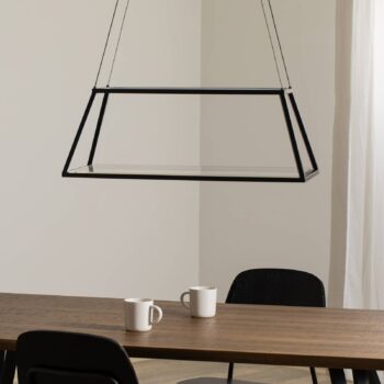Lucande LED závesné svietidlo Mensola, čierna farba, hliník, 75 cm
