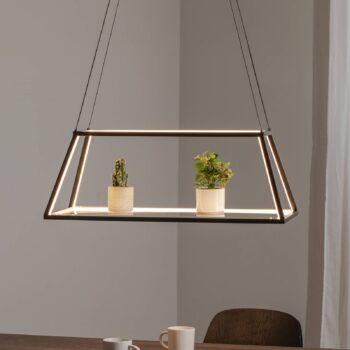 Lucande LED závesné svietidlo Mensola, čierna farba, hliník, 75 cm