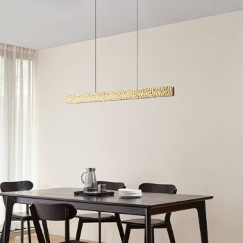 Lucande LED závesné svietidlo Nivara, 117 cm, zlatá, kov