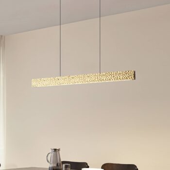 Lucande LED závesné svietidlo Nivara, 117 cm, zlatá, kov