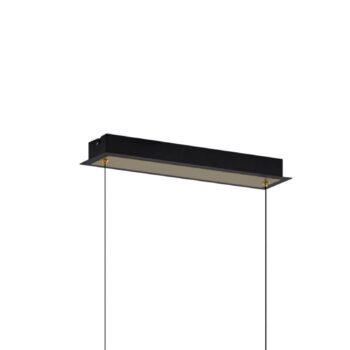 Lucande LED závesné svietidlo Pallo, 7 svetiel, čierna/zlatá, sklo
