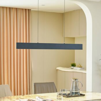 Lucande LED závesné svietidlo Philine, dĺžka 101 cm čierna liatina