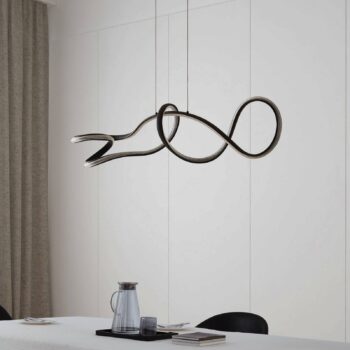 Lucande LED závesné svietidlo Rodado, čierne, 110 cm, hliník