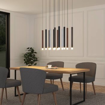Lucande LED závesné svietidlo Stoika, 80 cm, 16 svetiel, hranaté