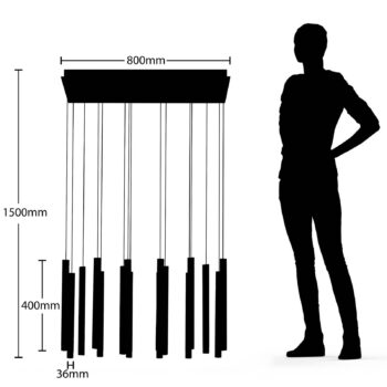 Lucande LED závesné svietidlo Stoika, 80 cm, 16 svetiel, hranaté