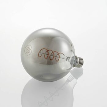 Lucande LED žiarovka E27 G125 4 W dymová 1 800 K stmievateľná