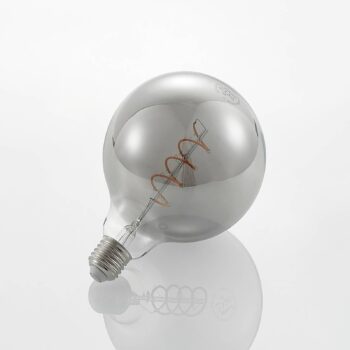 Lucande LED žiarovka E27 G125 4 W dymová 1 800 K stmievateľná