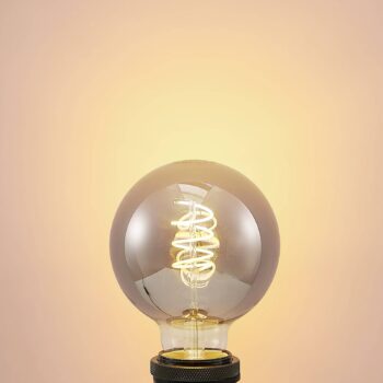 Lucande LED žiarovka E27 G95 4W dymová 1 800K stmievateľné