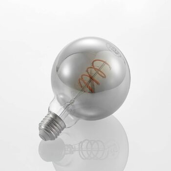 Lucande LED žiarovka E27 G95 4W dymová 1 800K stmievateľné