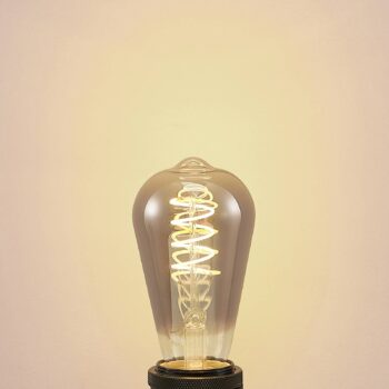 Lucande LED žiarovka E27 ST64 4W dymová 1 800 K stmievateľná
