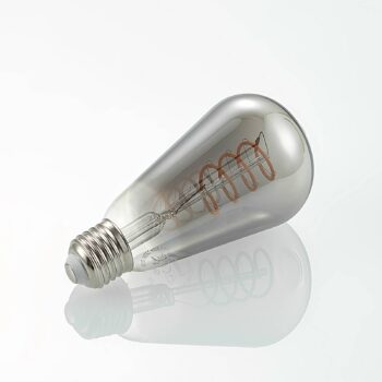 Lucande LED žiarovka E27 ST64 4W dymová 1 800 K stmievateľná