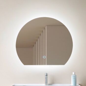 Lucande LED zrkadlo Celestiel, polkruhové, CCT, Ø 50 cm