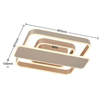 Lucande Linetti LED stropné svietidlo hranatý nikel 40cm