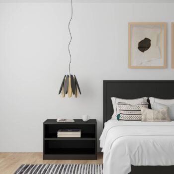 Lucande Lounit, závesná lampa, čierno-zlatá 1-pl.