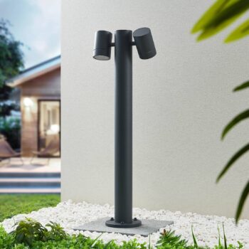 Lucande Maloney stĺpikové svietidlo, dvojsvetelné, 75 cm, antracit