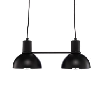 Lucande Mostrid závesná lampa, čierna, 2-plameňová
