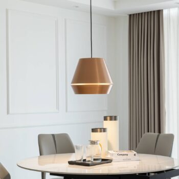Lucande Mynoria LED závesné svetlo, meď, hliník, Ø 35 cm