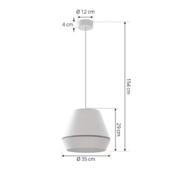 Lucande Mynoria LED závesné svietidlo, biele, hliník, Ø 35 cm
