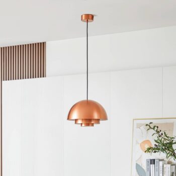 Lucande Nymara LED závesné svietidlo, meď, hliník, Ø 40 cm