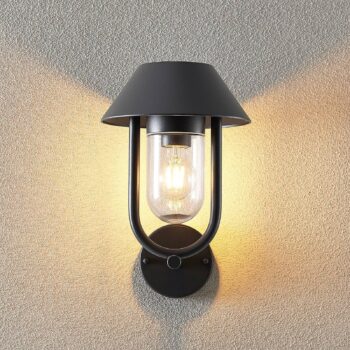 Lucande Olinum vonkajšia nástenná lampa, tmavosivá