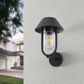 Lucande Olinum vonkajšia nástenná lampa, tmavosivá