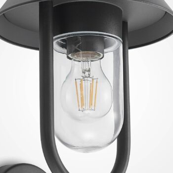 Lucande Olinum vonkajšia nástenná lampa, tmavosivá