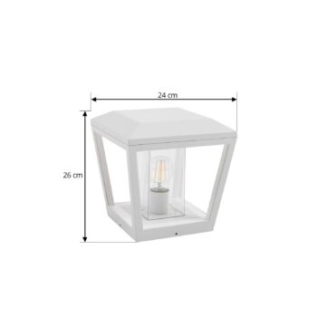Lucande Podstavce svetlo, biele, kov, 24 cm, E27, IP54