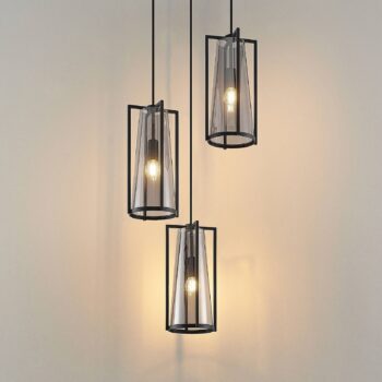 Lucande Rufina závesná lampa, 3-pl., okrúhla