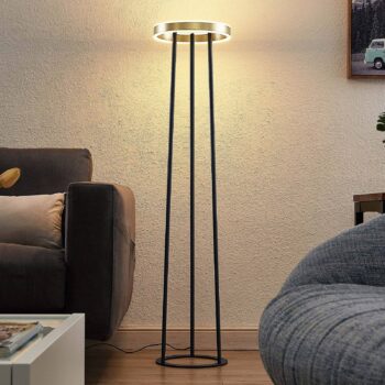Lucande Seppe stojaca LED lampa, mosadz