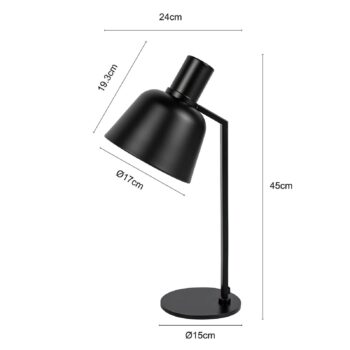 Lucande Servan stolová lampa z čierneho železa