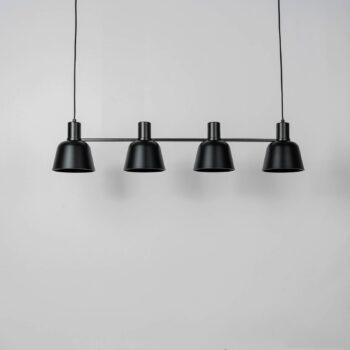 Lucande Servan závesná lampa, čierna, 4-plameňová