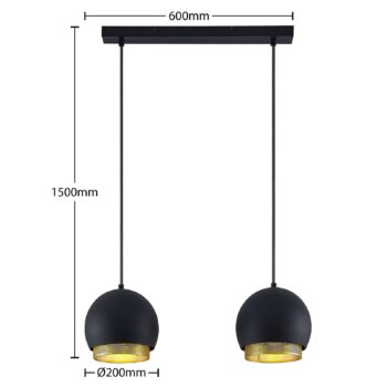 Lucande Sivanel závesná lampa, 2-plameňová