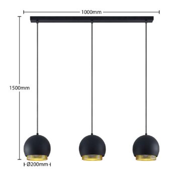 Lucande Sivanel závesná lampa, 3-plameňová