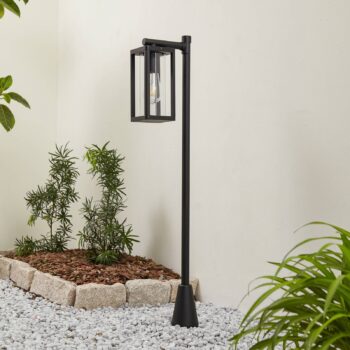 Lucande Siveta chodníkové svetlo, výška 100 cm, čierna, E27, IP65