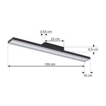 Lucande Smart LED stropné svetlo Leicy black 10 cm RGB CCT