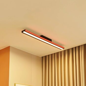 Lucande Smart LED stropné svetlo Leicy black 8 cm RGB CCT
