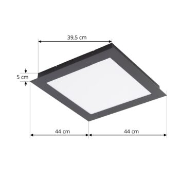 Lucande Smart LED stropné svietidlo Leicy black 45 cm RGB CCT