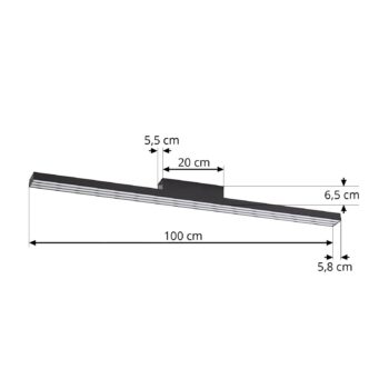 Lucande Smart LED stropné svietidlo Leicy black 5,8 cm RGB CCT
