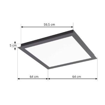 Lucande Smart LED stropné svietidlo Leicy black 65 cm RGB CCT