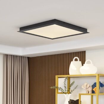 Lucande Smart LED stropné svietidlo Leicy black 65 cm RGB CCT