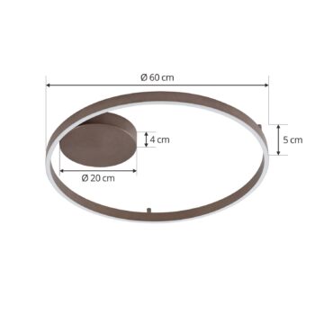 Lucande Smart LED stropné svietidlo Moise, káva, CCT, Tuya