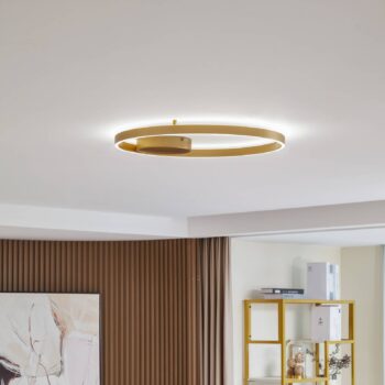 Lucande Smart LED stropné svietidlo Moise, zlatá, CCT, Tuya