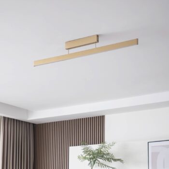 Lucande Smart LED stropné svietidlo Mylosh, zlatá, CCT, Tuya