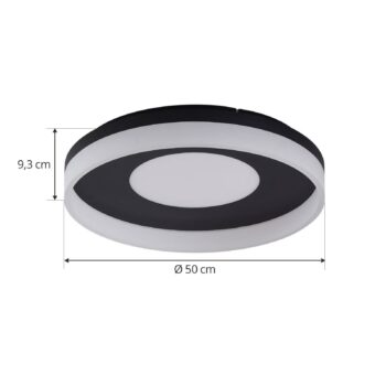 Lucande Smart LED stropné svietidlo Squillo black Tuya RGBW CCT
