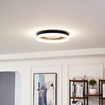 Lucande Smart LED stropné svietidlo Squillo black Tuya RGBW CCT